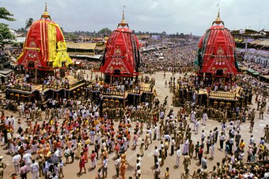 Rath yatra Rathyatra araba festivali Jagannath 'ın yolculuğu, puri, orissa, Hindistan 