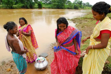 Ho kabileleri kadın sari, Chakradharpur, Jharkhand, Hindistan    