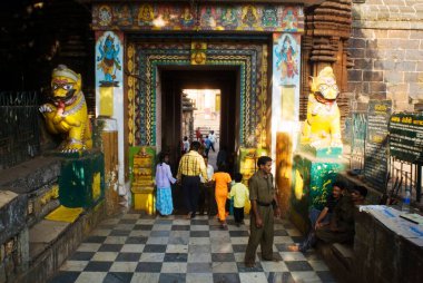 11. yüzyıl Lord Lingaraj tapınağı mimari güzellik ve heykel, Bhubaneswar, Orissa, Hindistan 