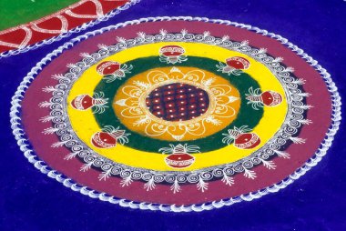 Rangoli gudi padva, thane, maharashtra, Hindistan için çizildi