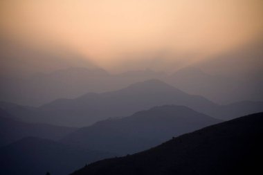 beauty of Himalaya range during sunrise ; view from Nagthat ; Uttranchal India clipart