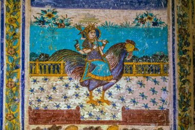 Bahuchara mata duvar resmi, jodhpur sarayı, Rajasthan, Hindistan, Asya