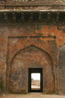 Antik mimari kale duvarı, Panhala, Kolhapur, Maharashtra, Hindistan                                                                                     
