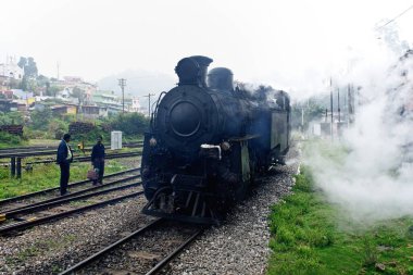 Coonoor 'da buharlı lokomotif, Tamil Nadu, Hindistan
