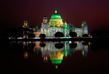 Victoria Memorial, Kalküta, Batı Bengal, Hindistan Gece Manzarası