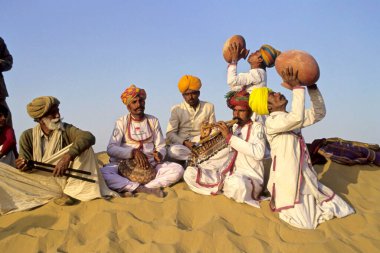 rajasthani folk musicians, rajasthan, india  clipart