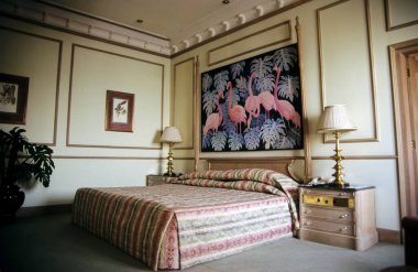 Interior of modern bedroom  clipart