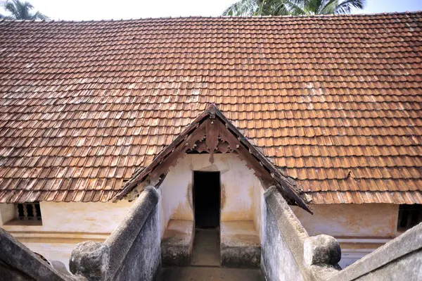 Entrance of dining hall padmanabhapuram palace tamil nadu india Asia