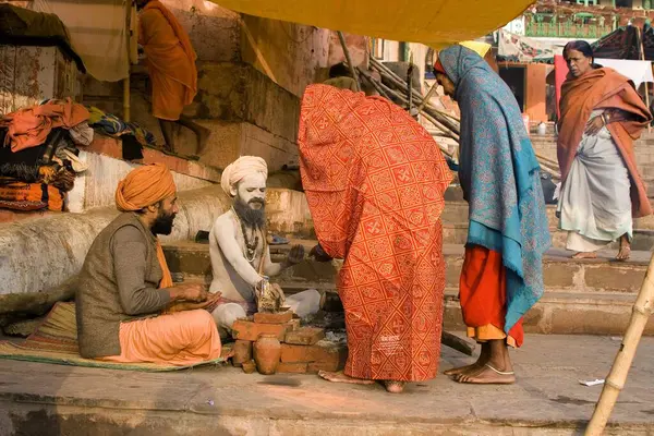 stock image Hindu saint naga baba, Varanasi, Uttar Pradesh, India 