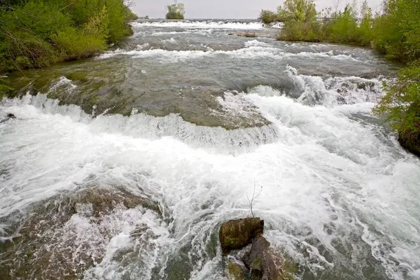 upstream view of the Niagara falls from the Canadian side, Ontario , Canada