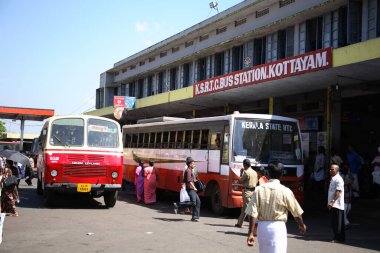 KSRTC or Kerala State Road Transport Corporation bus stand, Kottayam, Kerala, India  clipart