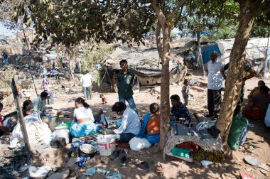 Kenar mahalle yangını, damu nagar, kandivali, mumbai, maharashtra, Hindistan, Asya