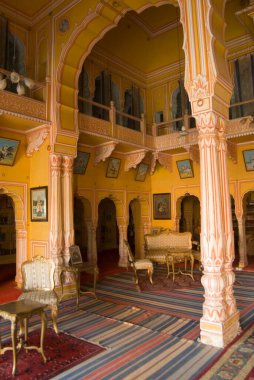 Diwan Khana Dundlod kalesinde, Bikaner, Rajasthan, Hindistan 