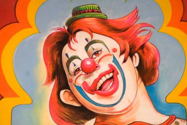 Empire Circus, Bombay Mumbai, Maharashtra, Hindistan 'ın girişinde joker posteri 