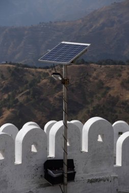 solar panel at Kali Mata temple, Chail, Himachal Pradesh, India, Asia clipart