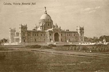 Eski 1900 'lerden Victoria Memorial, Kalküta, Kolkata, Batı Bengal, Hindistan, Asya