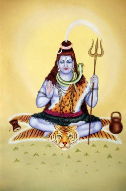 Lord Shiva Shanker Kağıt üzerinde Boyama