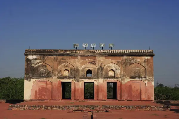 stock image Bardari Humayun's tomb built in 1570 made from red sandstone and white marble, first garden-tomb , Delhi , India UNESCO World Heritage Site