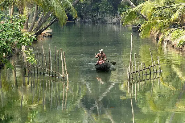 stock image Boating in backwater, Kerala, India 