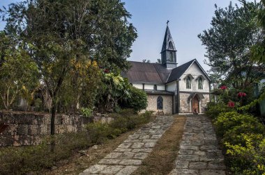 Eski kilise, mawlynnong, meghalaya, Hindistan manzarası