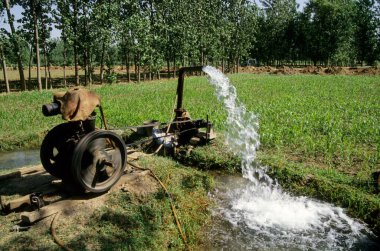 Sahada su pompası