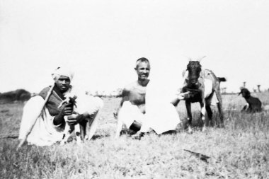 Balwant Singh on the fields of Sevagram Ashram, 1940    clipart