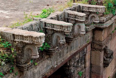 UNESCO World Heritage Champaner Pavagadh ; ruins of Khapra Jhaveri Mahal  the outer wall ; Panchmahals district ; Gujarat State ; India ; Asia clipart