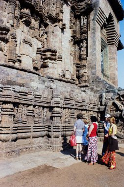 Tourists at Konark Sun Temple, Konark, Odisha, India, Asia  clipart
