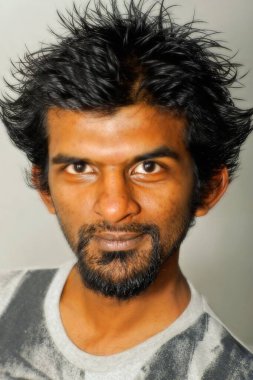 close up Portrait of indian man clipart