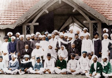 Resepsiyon Mahatma Gandhi ve Kasturba, Jetpur, Gujarat, Hindistan, Asya, 27 Ocak 1915