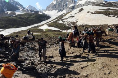 Pilgrim, amarnath yatra, jammu Kashmir, Hindistan, Asya 