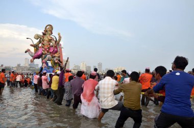 Ganesh bandırma girgaon chowpati Mumbai Maharashtra Hindistan 