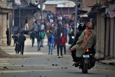 Kaşmirli Müslüman protestocu, baramulla, Kaşmir, Hindistan, Asya 