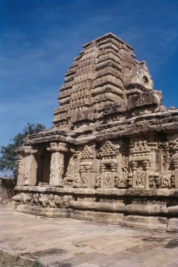 Pattadakal 'daki Papanatha tapınağının dışı, Karnataka, Hindistan, Asya