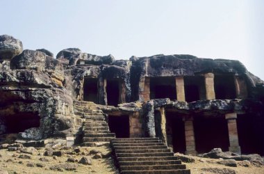 Udaigiri Jain Mağaraları Bhubaneshwar, Orissa, Hindistan 