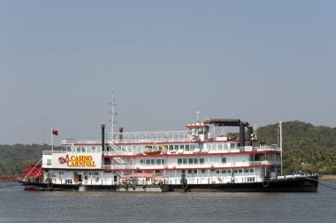 Cruise floating in River Mondovi Panjim ,Goa ,India ,Asia clipart