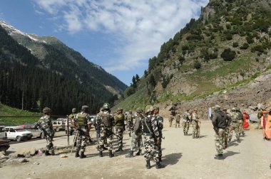 Chandanwari, Amarnath yatra, Jammu Kashmir, Hindistan, Asya 'da ordu.