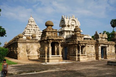Tamilnadu Hindistan Asya 'daki Kanchipuram' daki Kailashanatha Tapınağı 