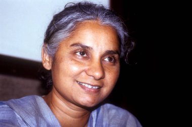 Narmada Bachaon Andolan 'ın Güney Asyalı eylemcisi (SAVE NARMADA VALLEY) Medha Patkar Bombay, Maharashtra, Hindistan 