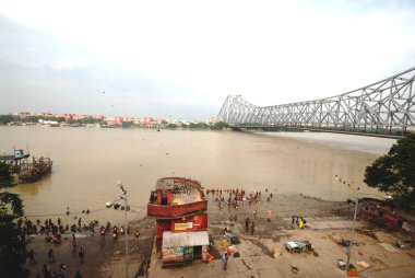 Jagannath ghat; Howrah Köprüsü; Kalküta; Batı Bengal; Hindistan