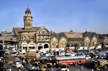 Mumbai Maharashtra Hindistan 'da Crawford Pazar trafiği 