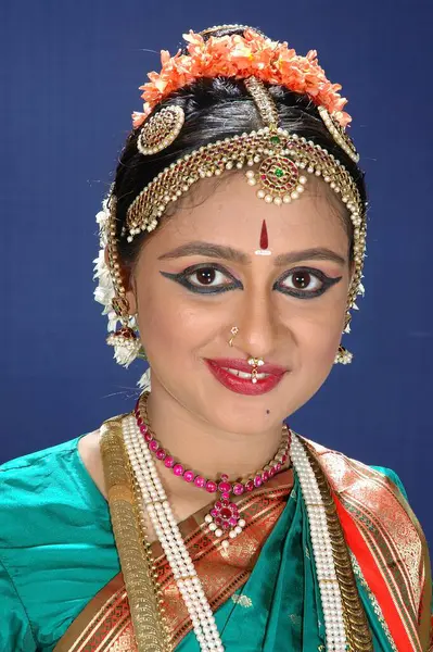 Stock image woman performing Bharatnatyam , Indian Classical Dance