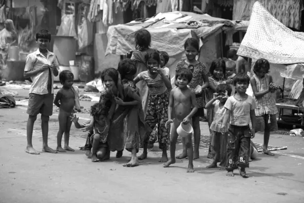Byculla Gecekondu Mahallesindeki Çocuklar Joshi Yolu Bombay Mumbai Maharashtra Hindistan — Stok fotoğraf