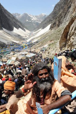 Pilgrim amarnath yatra, Jammu Kashmir, Hindistan, Asya