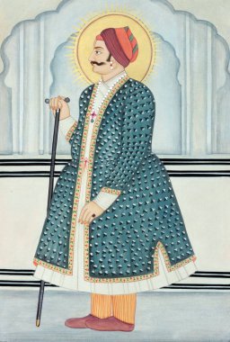 Maharaja Sawai Jai Singh 'in iki minyatür resmi.