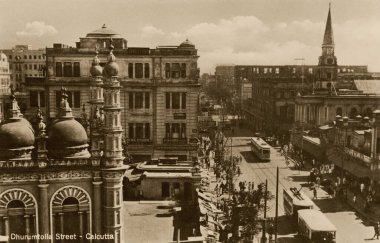 Eski 1900 'lerin Dharmatala Caddesi Lenin Sarani, Kalküta, Kolkata, Batı Bengal, Hindistan, Asya 