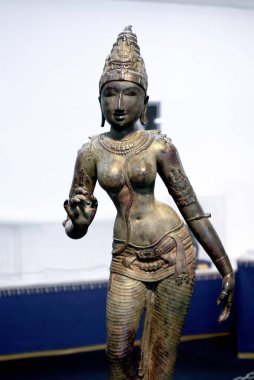 Parvati 'nin bronz heykeli Thiruvangadu, Thanjavur Tanjore, Tamil Nadu, Hindistan 