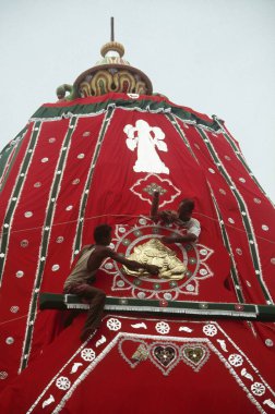 Rath yatra Rathyatra araba festivalinin dekorasyonu Jagannath 'ın yolculuğu, puri, orissa, Hindistan 