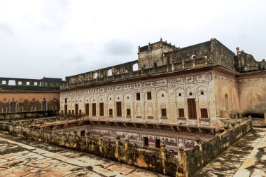 Teras manzaralı, Morarka Haveli Müzesi, Nawalgarh, Shekhawati, Rajasthan, Hindistan, Asya