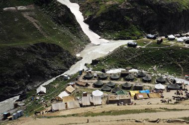 Çadır, amarnath yatra, Jammu Kashmir, Hindistan, Asya
